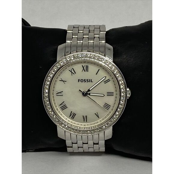 Fossil ES3112 Womens Silver Stainless Steel Analog Dial Quartz Wrist Watch VK520 - Picture 1 of 12